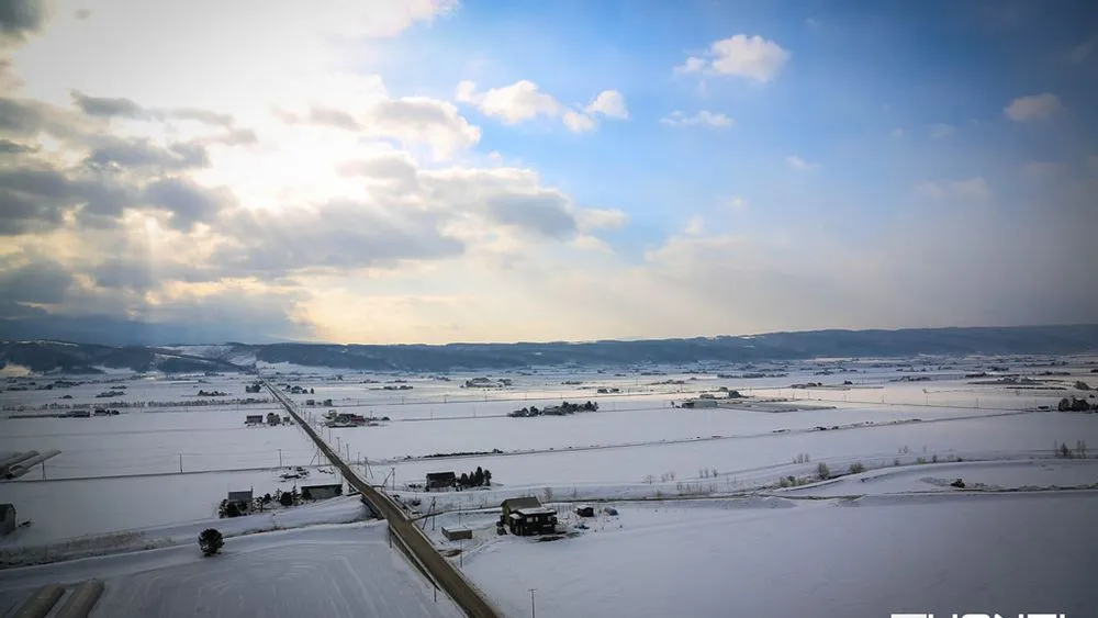 北海道富良野雪場的冬季景色